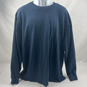 Carhartt T-Shirt Mens XL Long Sleeve Spell Out Crew Neck Original Fit Navy